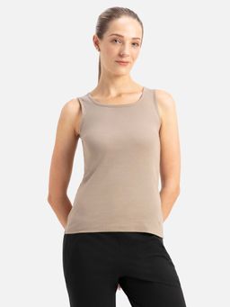 Jockey - A113 Women Super Combed Cotton Rib Fabric Solid Tank Top - Desert Taupe