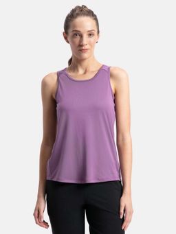 Jockey - MW33 Women Microfiber Fabric Printed Active Wear Tank Top - Chinese Violet