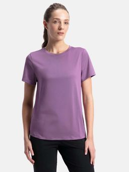 Jockey - MW71 Women Microfiber Polyester Fabric Active Wear T-Shirt - Chinese Violet