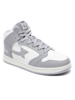 Xtep - Men Colourblocked White & Grey Sneakers