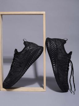 Xtep - Men Memory Foam Mesh Lightweight Non-Marking Black Running Shoes