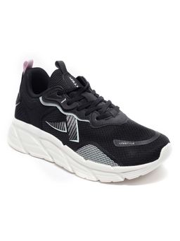Xtep - Women Mesh Upper Leather Black Running Shoes