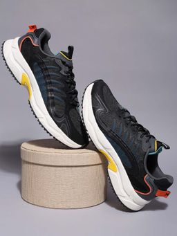 Xtep - Men Super Grip EVA Textile Anti- Slip Non-Marking Black Running Shoes