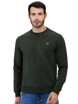 ColorPlus - Dark Green Cotton Blend Regular Fit Sweatshirt