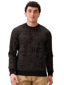 ColorPlus - Black Polyester Blend Regular Fit Sweatshirt