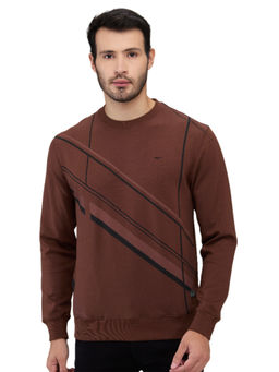 ColorPlus - Dark Brown Polyester Blend Regular Fit Sweatshirt