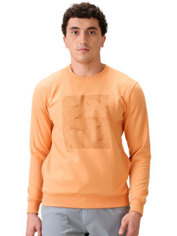 ColorPlus - Medium Orange Cotton Blend Regular Fit Sweatshirt