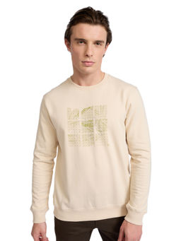 Park Avenue - Ivory Cotton Blend Slim Fit Sweatshirt
