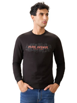Park Avenue - Black Cotton Blend Slim Fit Sweatshirt