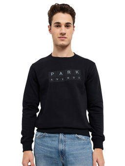 Park Avenue - Black Cotton Blend Slim Fit Sweatshirt