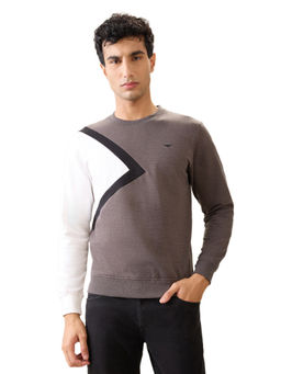 Park Avenue - Grey Cotton Blend Slim Fit Sweatshirt