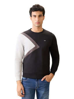 Park Avenue - Black Cotton Blend Slim Fit Sweatshirt