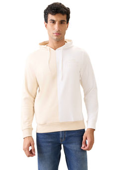 Park Avenue - Ivory Cotton Blend Slim Fit Hoodie