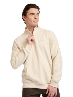 Park Avenue - Ivory Cotton Blend Slim Fit Sweatshirt