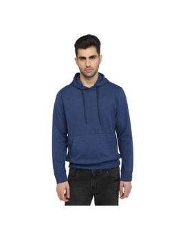 Raymond - Medium Blue Pure Cotton Regular Fit Hoodie