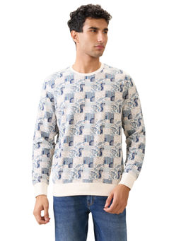 Parx - White Pure Cotton Regular Fit Sweatshirt