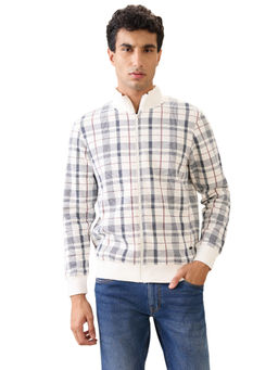 Parx - White Cotton Blend Regular Fit Sweatshirt
