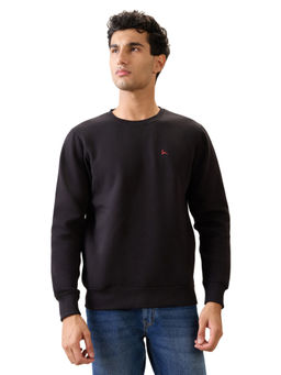 Parx - Black Cotton Blend Regular Fit Sweatshirt