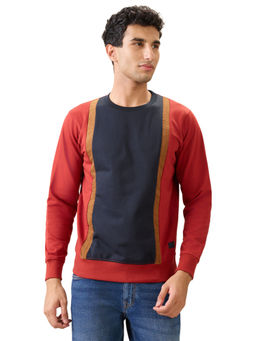 Parx - Medium Red Cotton Blend Regular Fit Sweatshirt