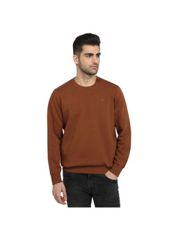 Parx - Medium Rust Cotton Blend Regular Fit Sweatshirt