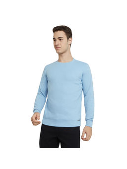 Parx - Light Blue Pure Cotton Regular Fit Sweatshirt