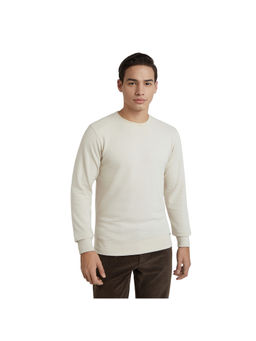 Parx - Off White Pure Cotton Regular Fit Sweatshirt