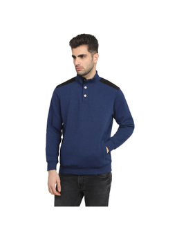 Parx - Fancy Blue Cotton Blend Regular Fit Sweatshirt