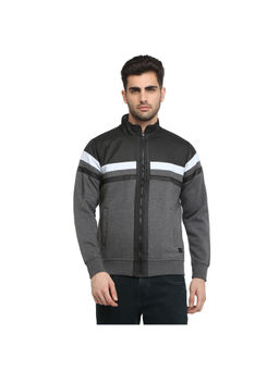 Parx - Dark Grey Cotton Blend Regular Fit Sweatshirt