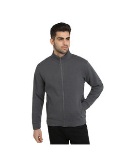 Parx - Dark Grey Polyester Blend Regular Fit Sweatshirt