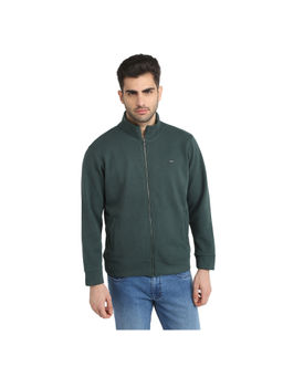 Parx - Dark Green Polyester Blend Regular Fit Sweatshirt