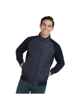 Parx - Navy Blue Cotton Blend Regular Fit Sweatshirt