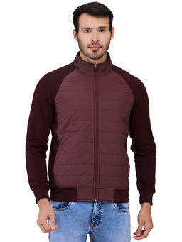Parx - Wine Cotton Blend Regular Fit Sweatshirt