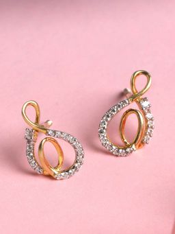 CLARA - Silver Gold Rhodium Plated Swiss Zirconia Flavia Earrings with Screw Back for Women