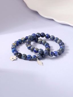Ornate Jewels - 925 Silver Blue Lapis Beads Bracelets Combo Jewellery Set for Girls & Boys