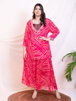 Deebaco - Magenta Printed Women's Plus Size Co-Ord Set