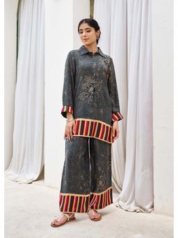 Nehamta - Women's Green Rayon Short Kurti With Palazzo Co-Ord Set