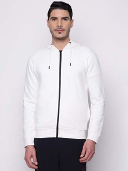 Guess - White Solid Hooded Sweatshirt