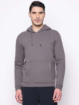 Guess - Grey Solid Hooded Sweatshirt