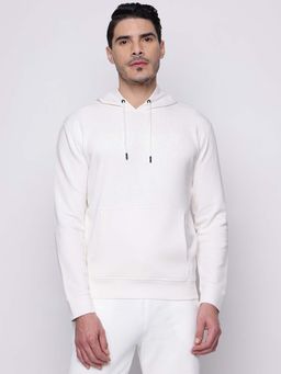 Guess - White Solid Hooded Sweatshirt