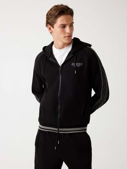 Guess - Black Solid Hooded Sweatshirt