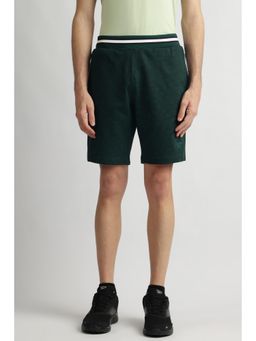 Reebok - Men Green Cotton Blend Printed Regular Fit Shorts