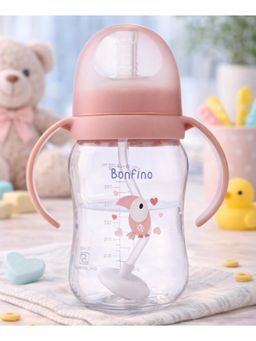Bonfino - Easygrow 3-In-1 Baby Transition Feeding Bottle with Nipple- 250Ml-Peach-0-6 Months