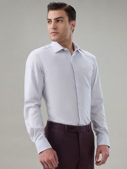 ColorPlus - Regular Fit Solid Light Grey Shirt