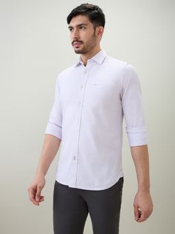 ColorPlus - Slim Fit Striped Medium Purple Shirt