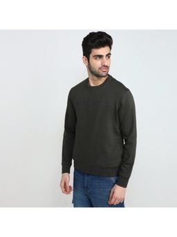Park Avenue - Slim Fit Solid Fancy Green Sweatshirt