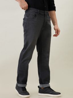 Park Avenue - Regular Fit Solid Dark Grey Jeans