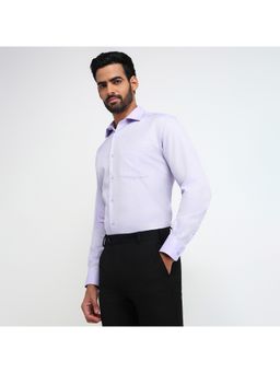 Park Avenue - Regular Fit Solid Medium Purple Shirt
