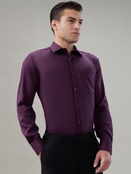 Park Avenue - Regular Fit Solid Fancy Purple Shirt