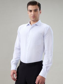 Park Avenue - Regular Fit Checkered White Shirt