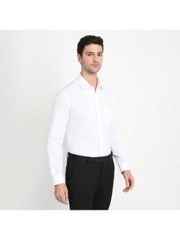 Park Avenue - Regular Fit Checkered White Shirt